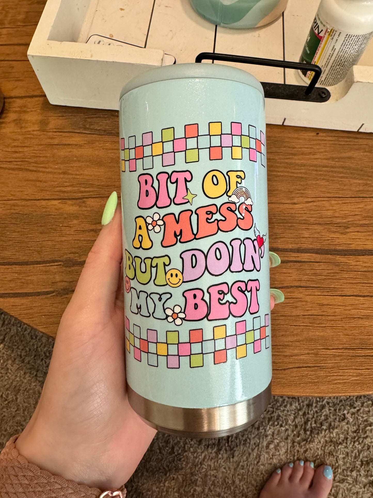 Bit of a mess skinny Koozie