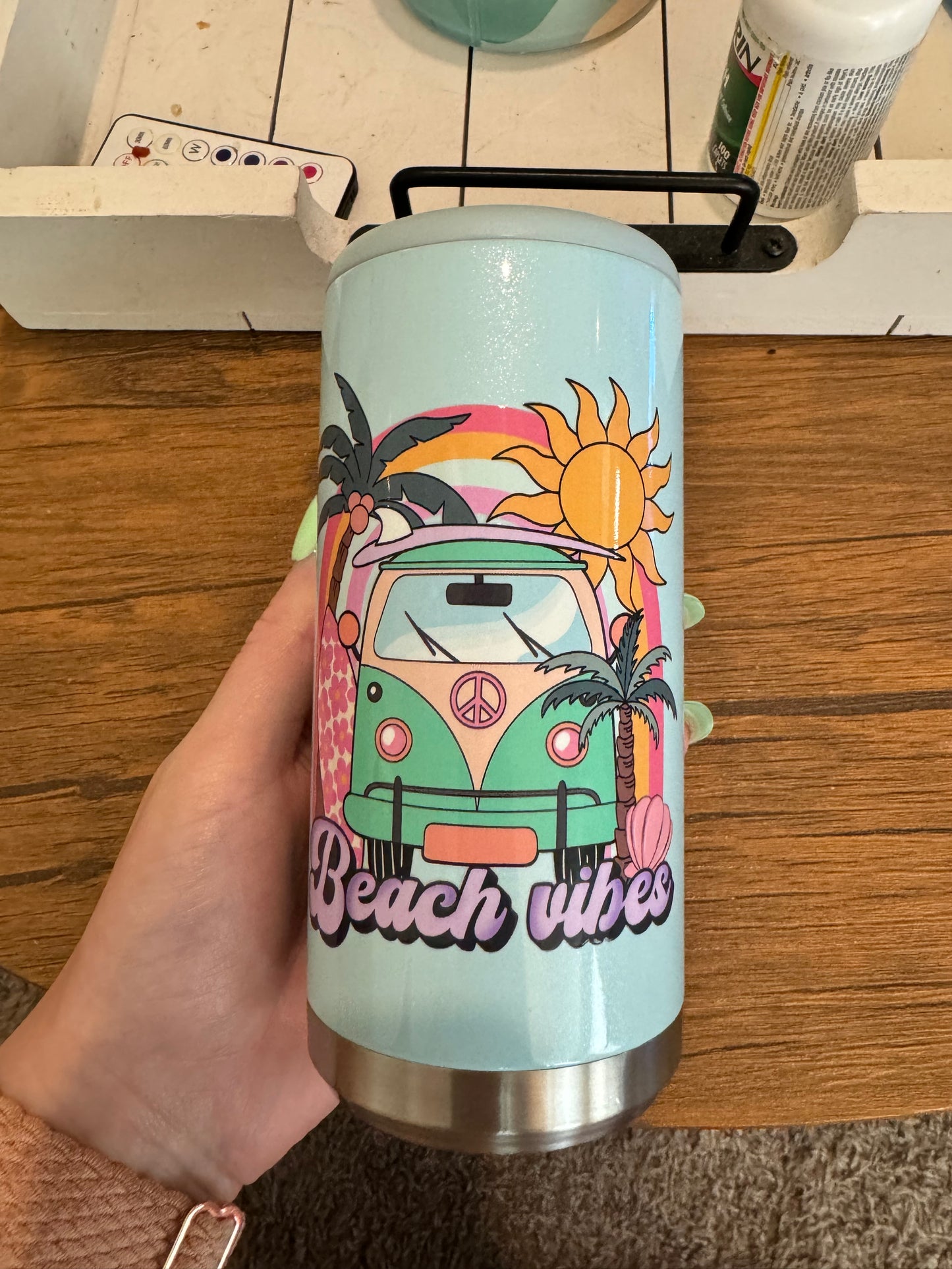 Beach Vibes Skinny Koozie