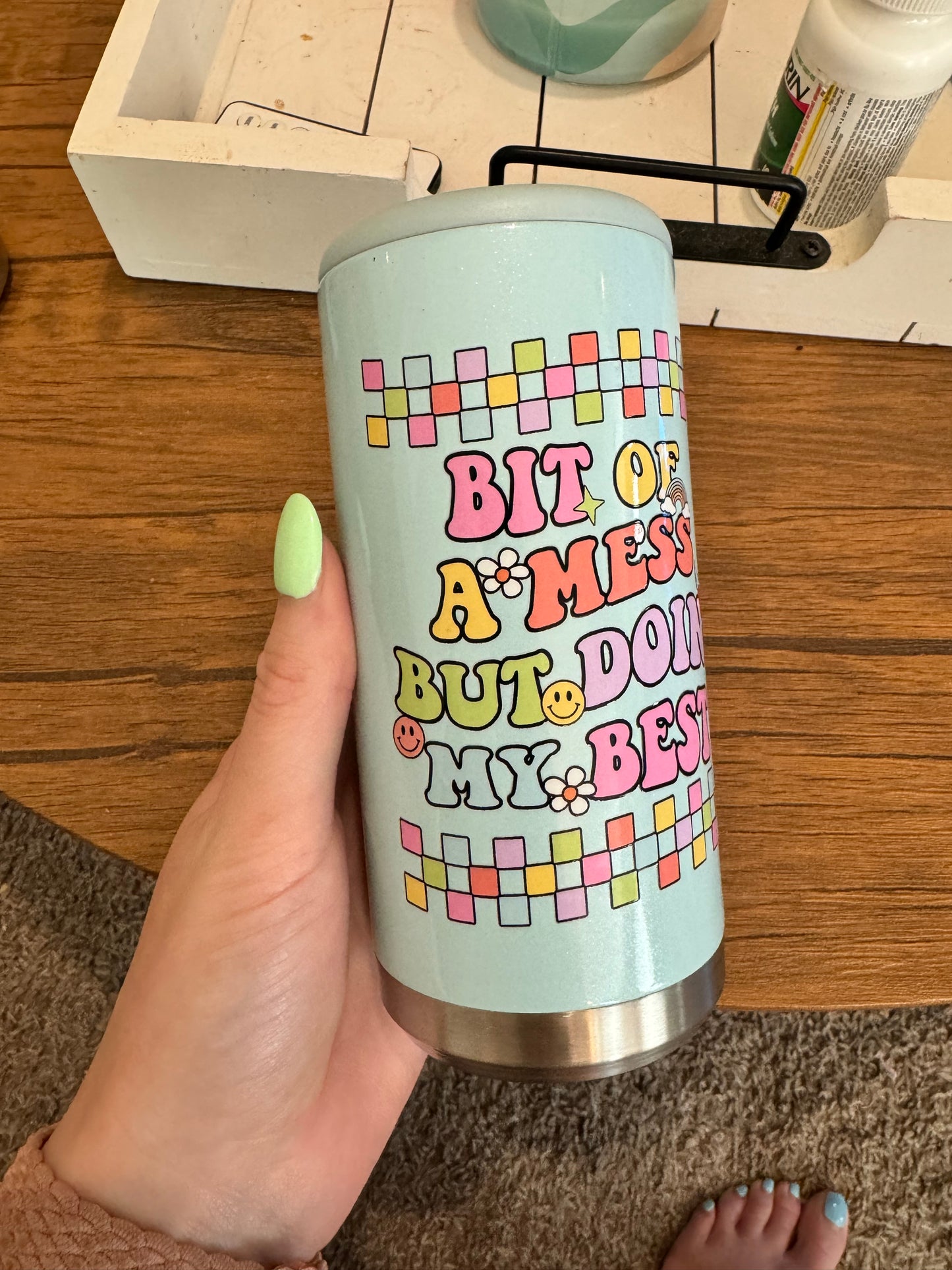 Bit of a mess skinny Koozie