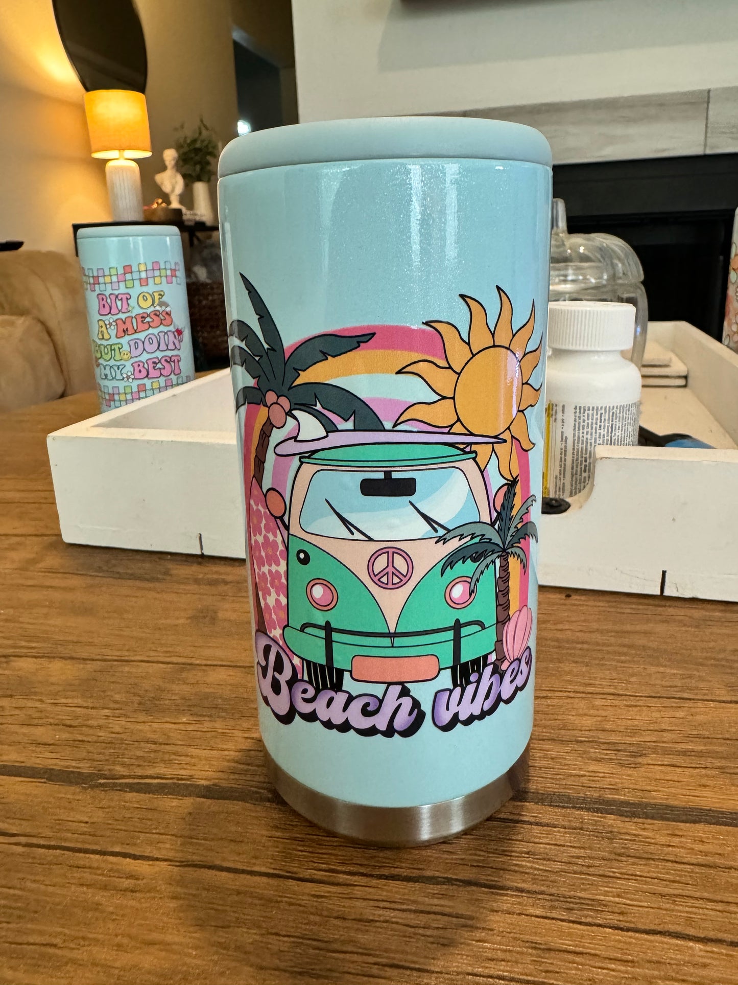 Beach Vibes Skinny Koozie