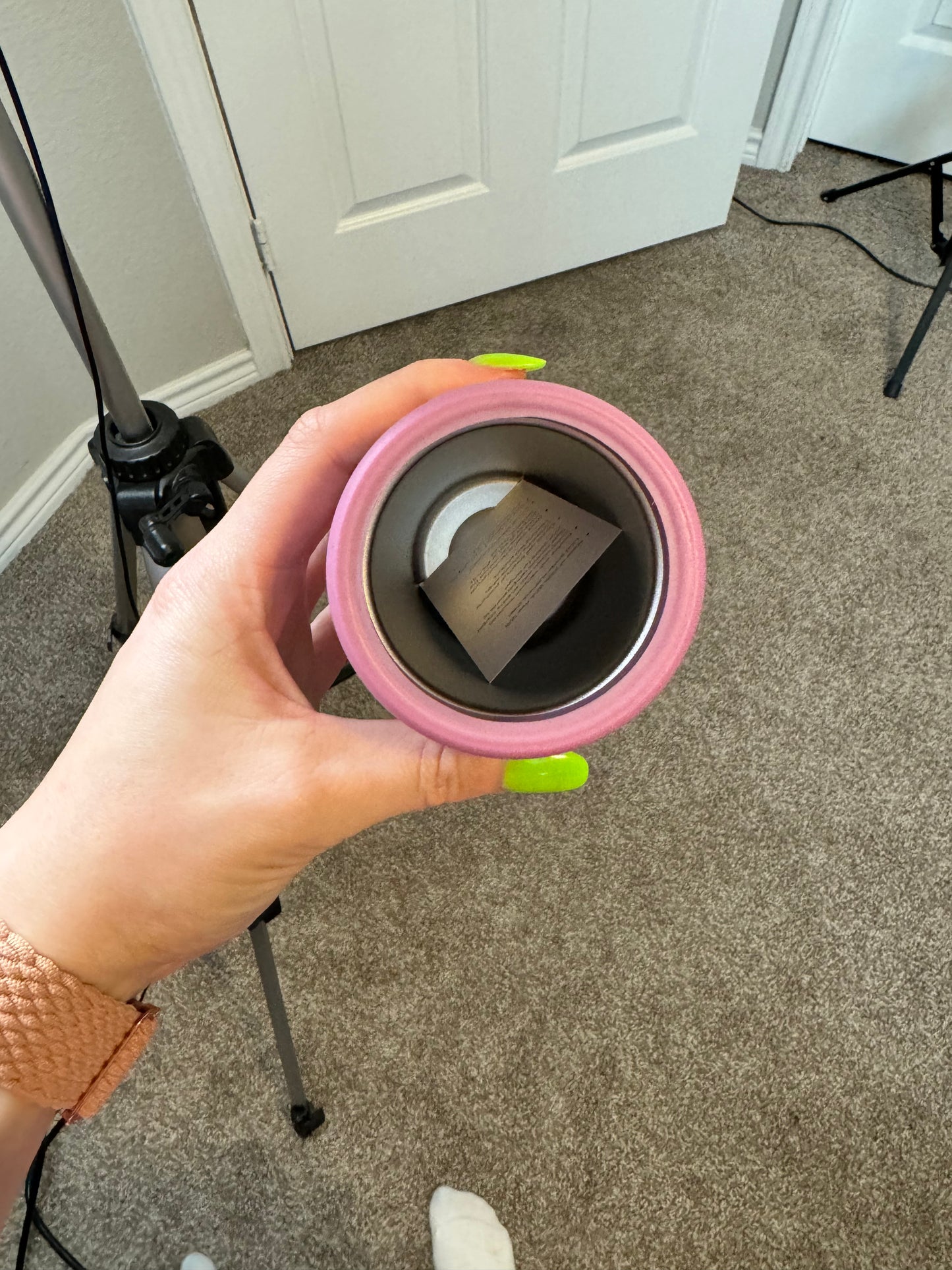 Pink Books and Bows Skinny Can Cooler