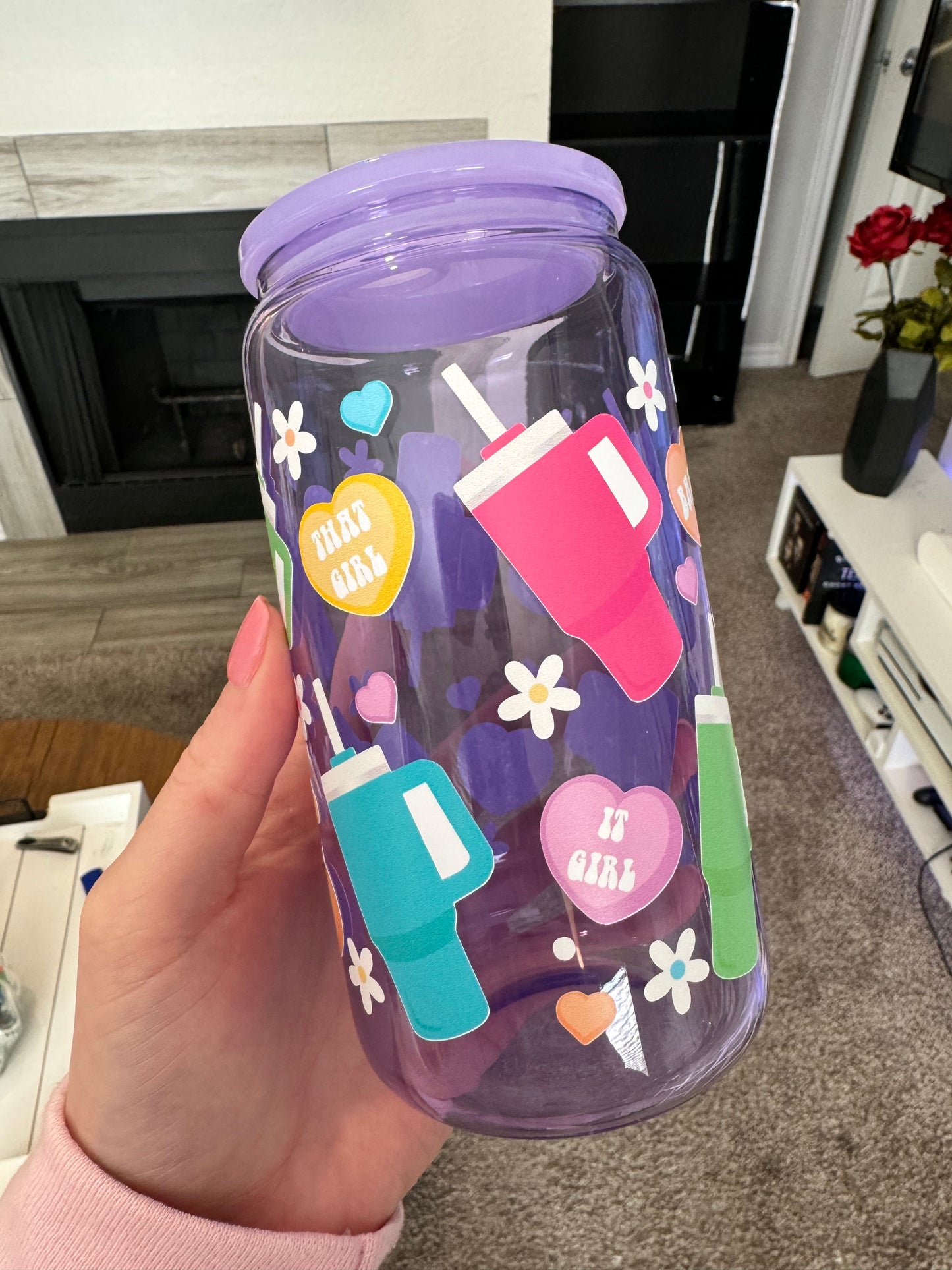 Boujee Cups and Candy Purple jelly 16 oz can glass