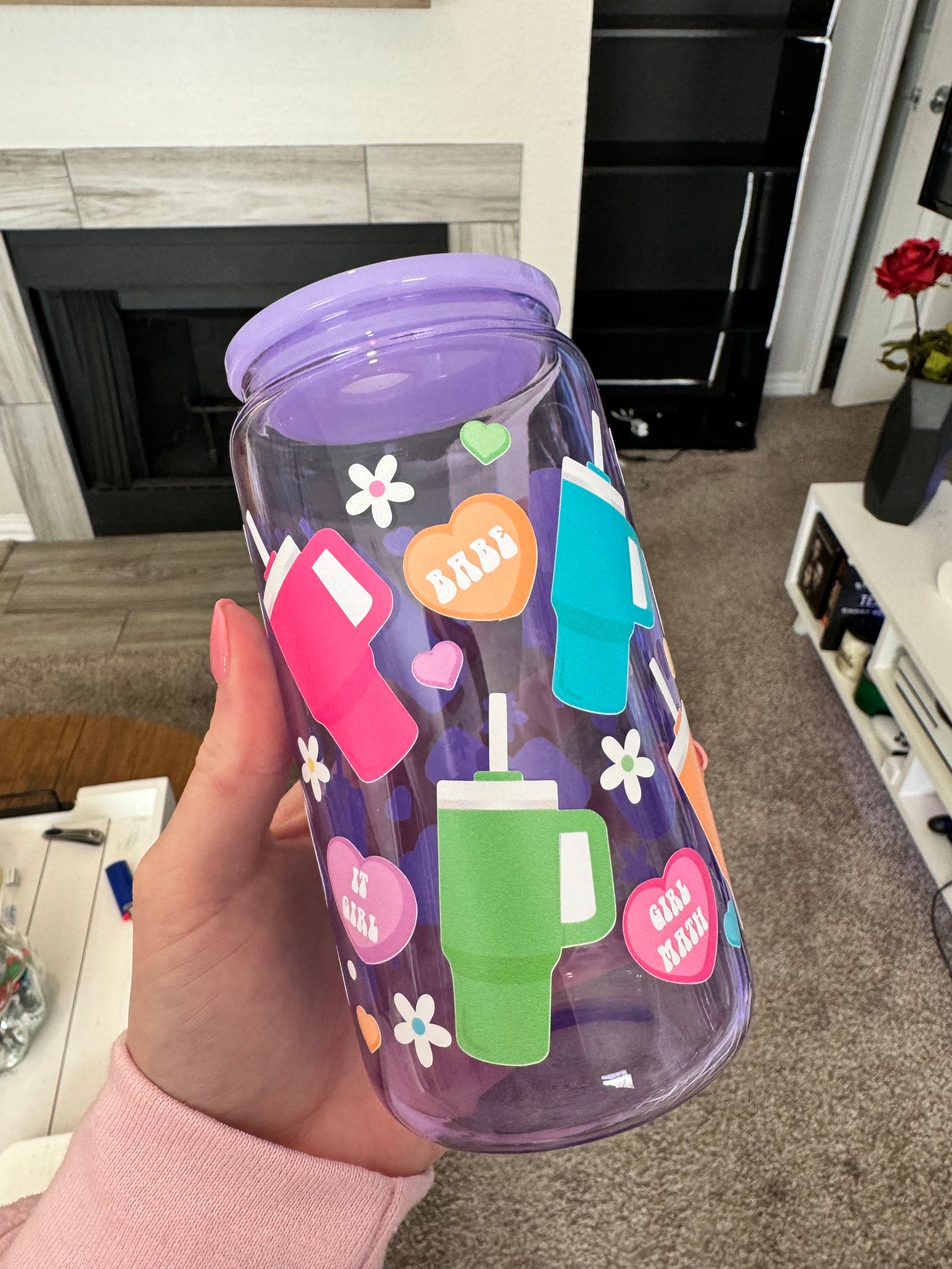 Boujee Cups and Candy Purple jelly 16 oz can glass