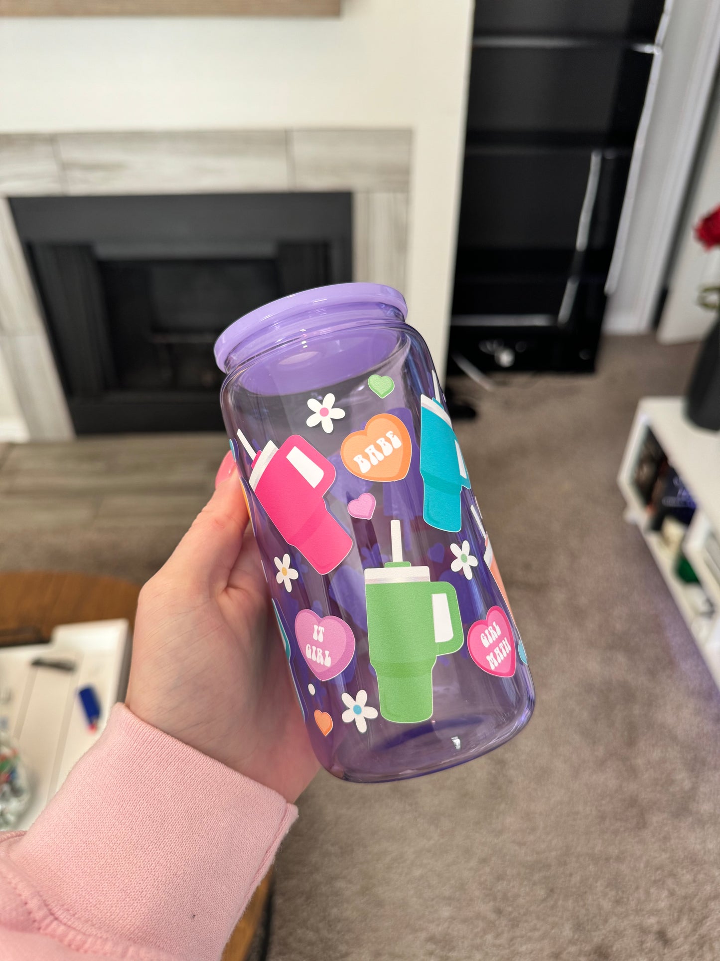 Boujee Cups and Candy Purple jelly 16 oz can glass