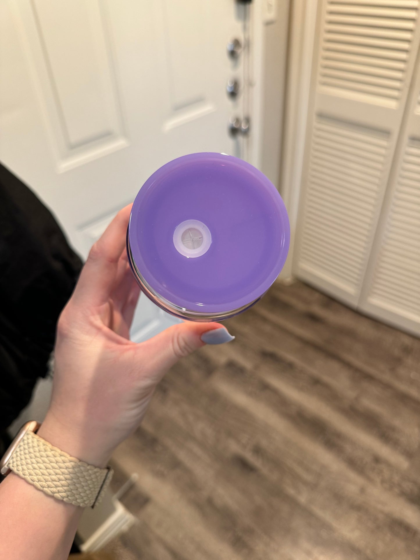 Purple Boujee Peep 16 oz can glass