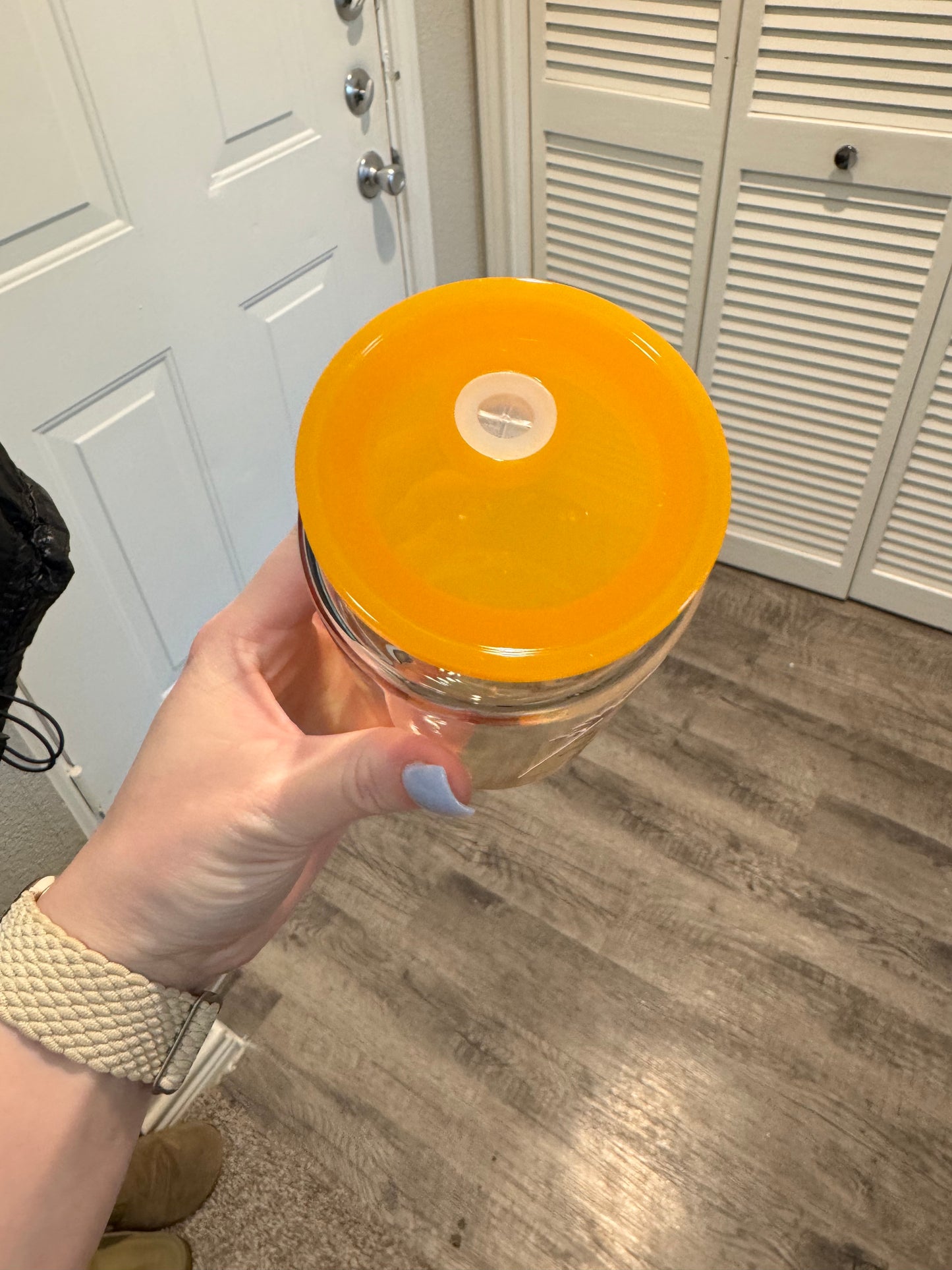 Caution: Anxious Girlie 16 oz can glass