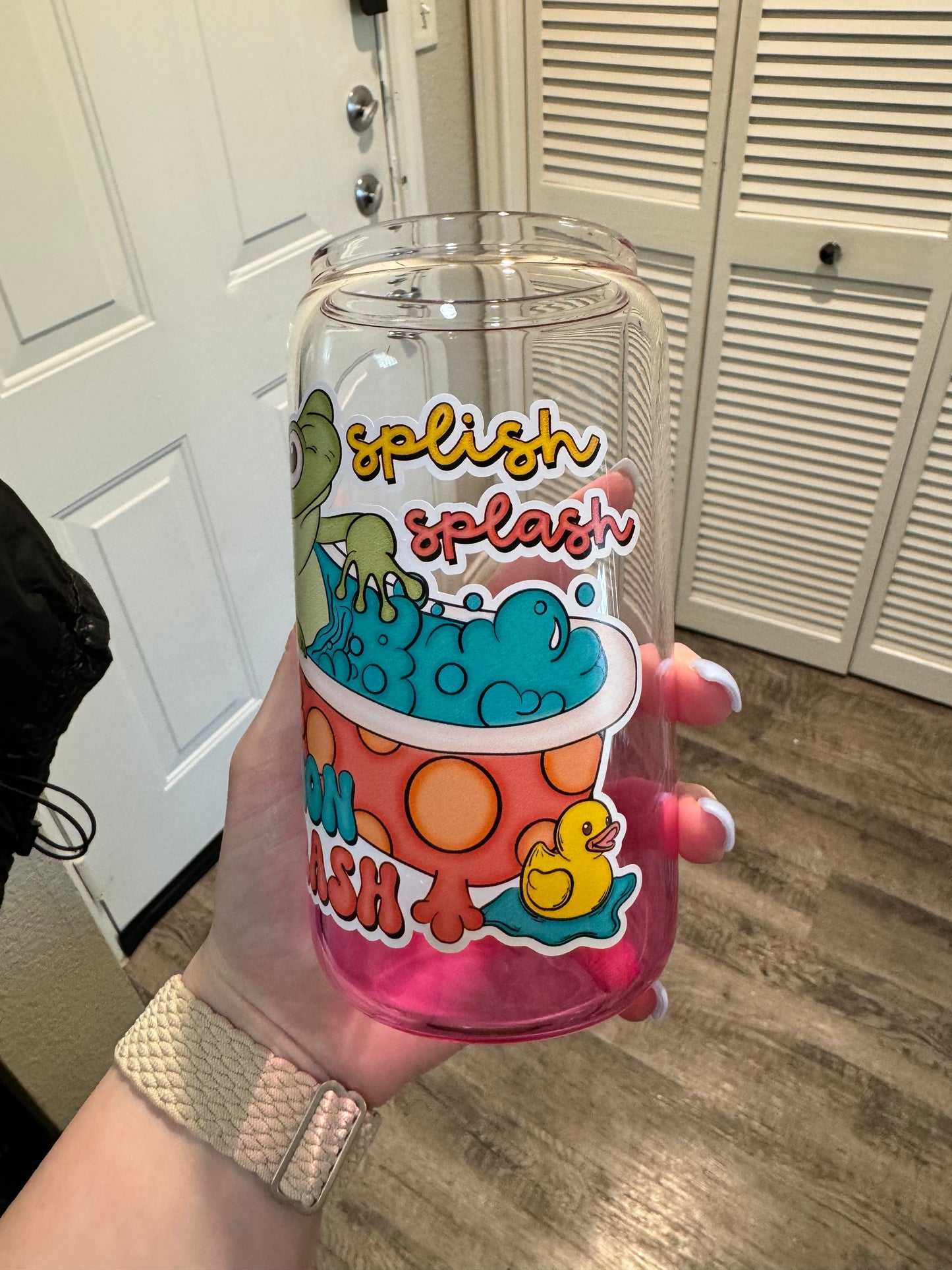 Splish Splash 16 oz can glass